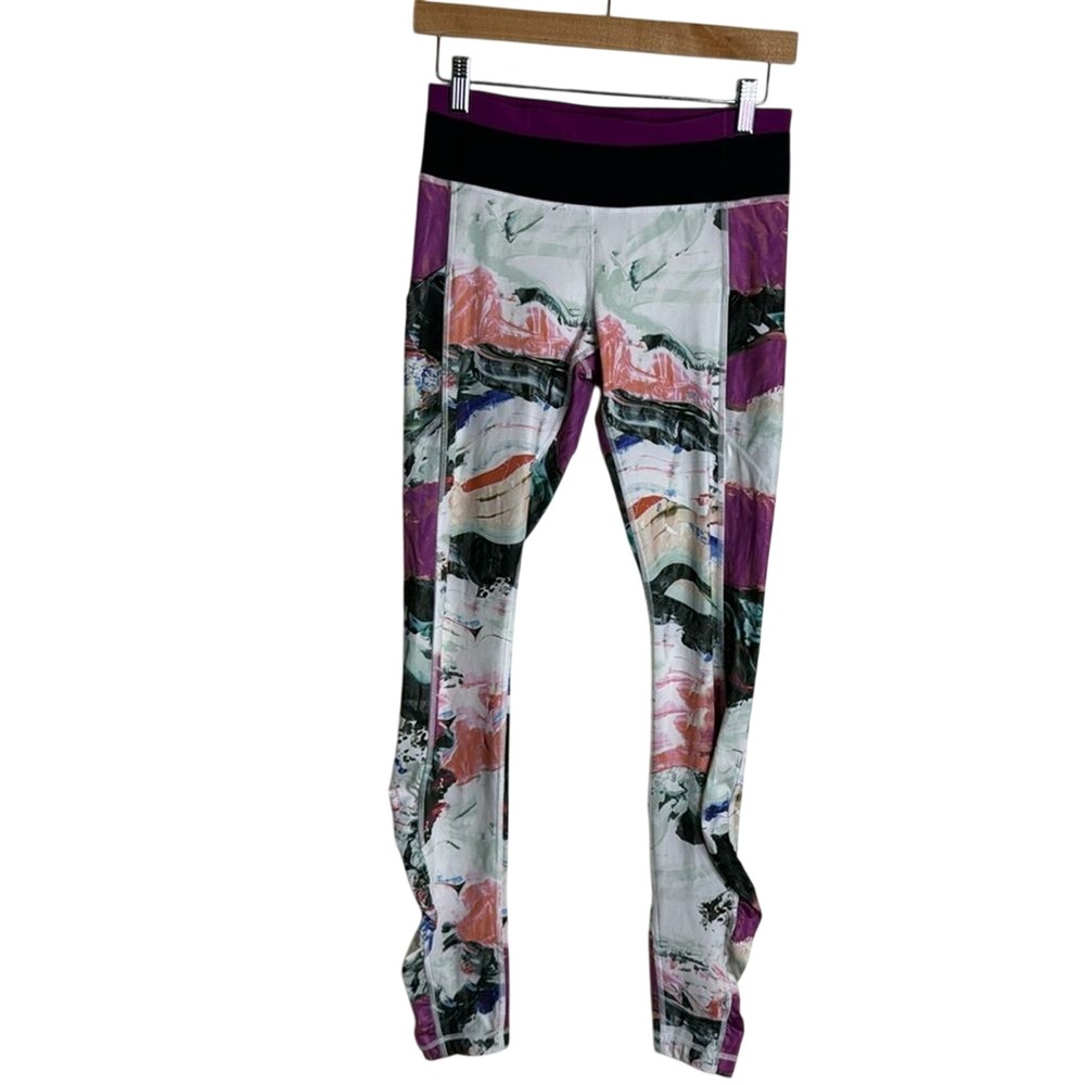 Lululemon Women's Tight Stuff Tight II Abstract Paint Multi Purple‎ Leggings 2